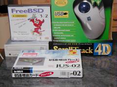 ATAPI CD-ROM, PCI USB card, USB Trackball, FreeBSD 3.2R